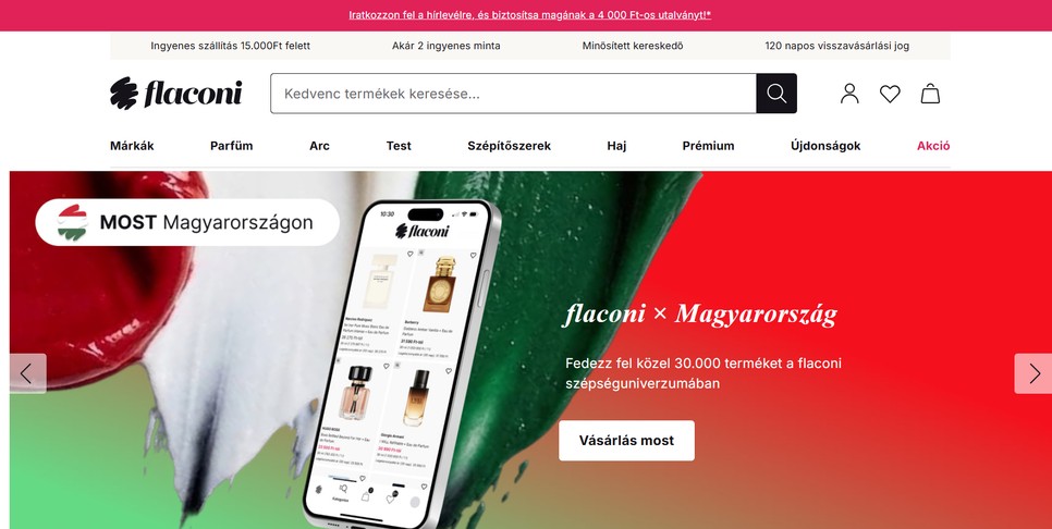 A Flaconi.hu megérkezett Magyarországra: a népszerű szépségápolási márkák és luxuskozmetikumok mostantól egy helyen érhetők el
