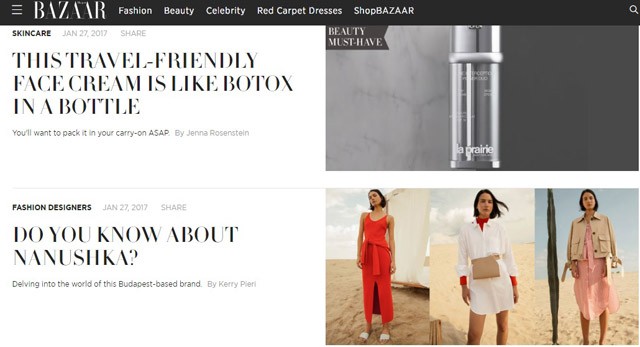 Nanushka a Harper´s Bazaar magazin címoldalán