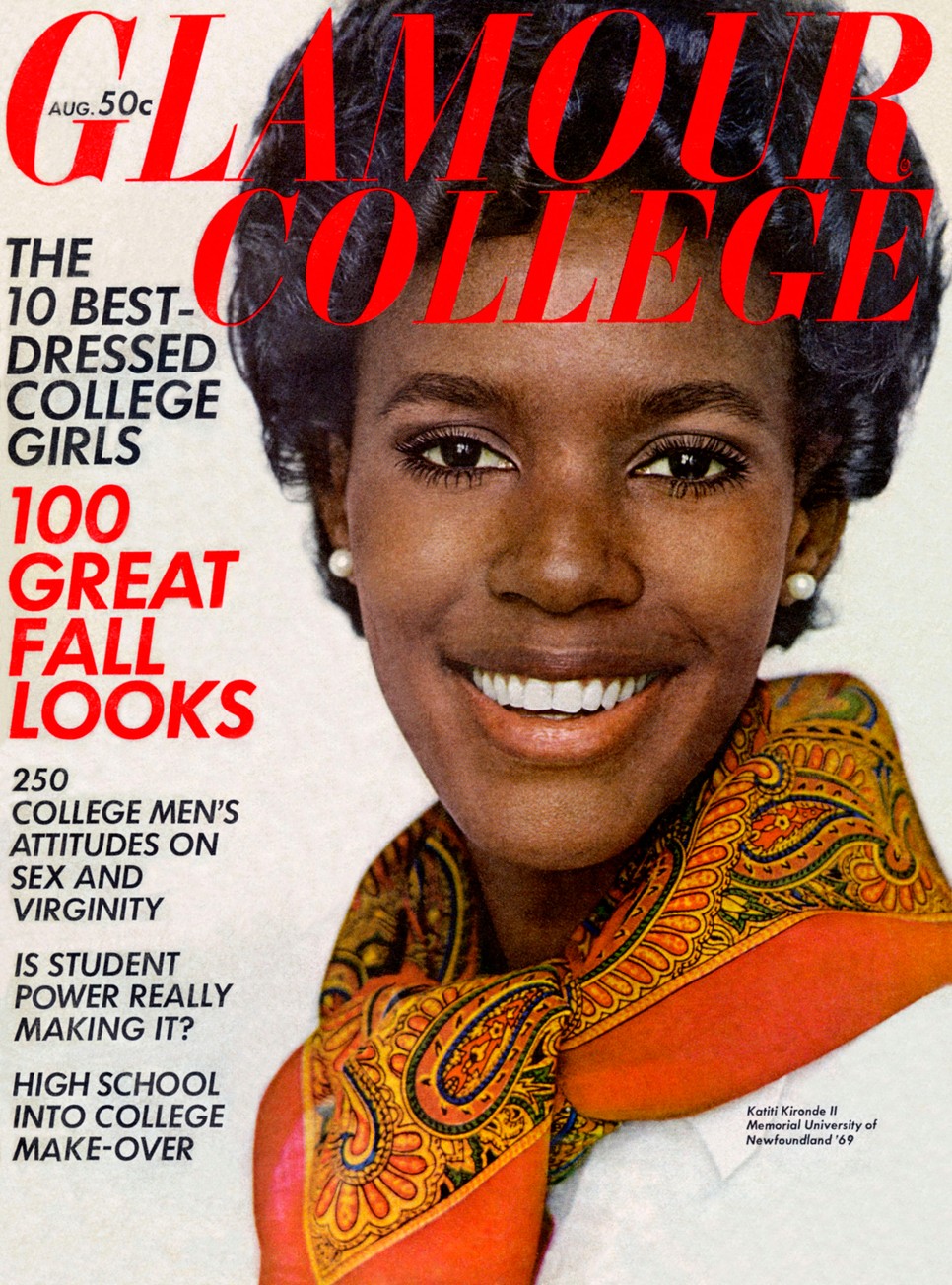 Az amerikai GLAMOUR volt például az első olyan divatmagazin, amely afroamerikai nőt tett a címlapra - ő volt Kaititi Kironde