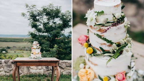 Meztelen torták ehető arannyal