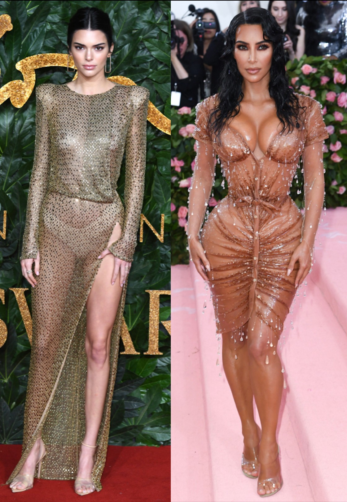 Kardashian-Jenner klán - Ez már nem történelem, hiszen számtalan sztár jelenik meg manapság szebbnél szebb, olykor nagyon merész pucérruhában a vörös szőnyegen. Ám a felsorolásból nem maradhat ki a Kardashian-Jenner klán, hiszen ők szolgáltatták a legtöbb meztelenruha megjelenést az utóbbi években. 