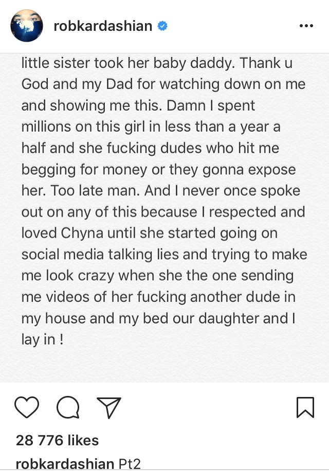 Rob Kardashian teljesen kiakadt! Őrült hadjáratba kezdett Instagramon Blac Chyna ellen