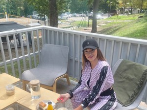 Dombai Laura ma kedvenc melegítő szettjét viselte