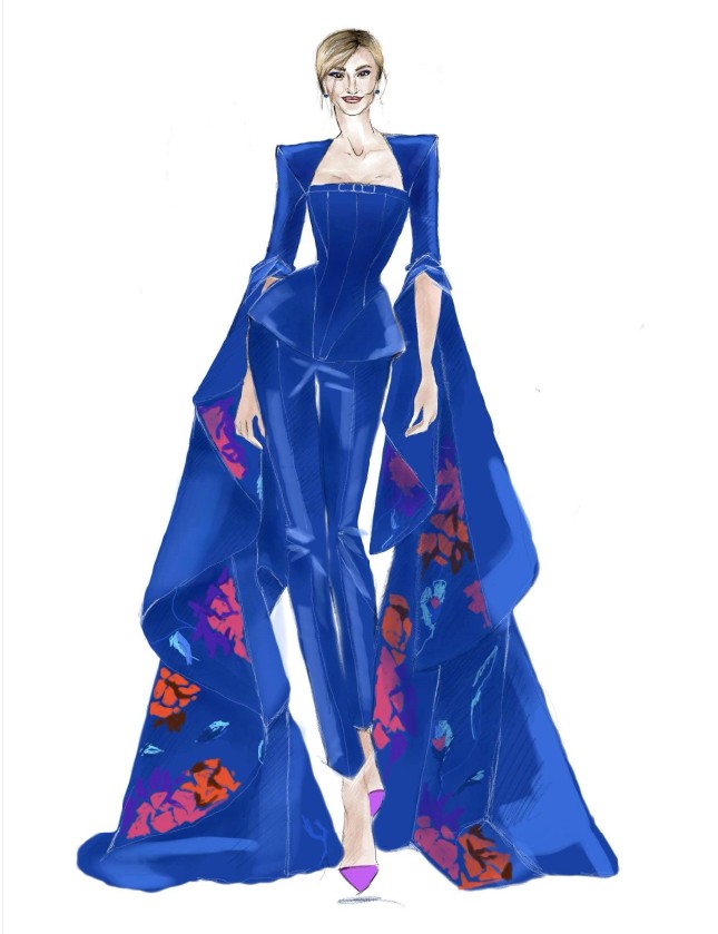 Liptai Claudia ruháját Kiss Márk rajzolta és tervezte meg A Nagy Duett élő adására