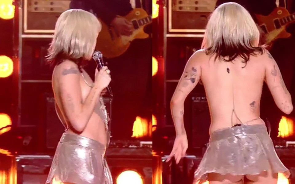  Miley Cyrus ruhabalesete a szilveszteri fellépésén