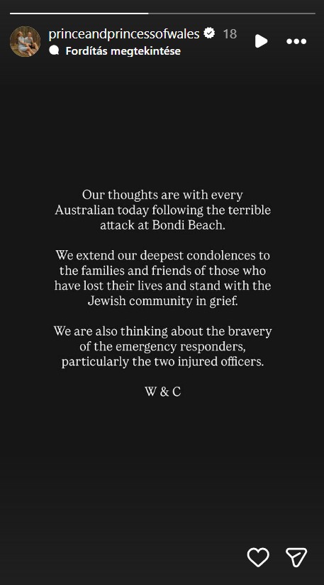 Katalin hercegné és Vilmos herceg megrendítő közleményt adtak ki Instagram oldalukon