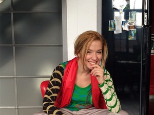 A színésznő ma otthon lazít