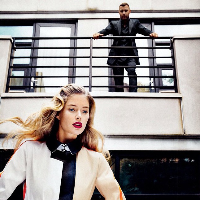 Doutzen Kroes gyönyörű sminkben a Vogue novemberi számában.