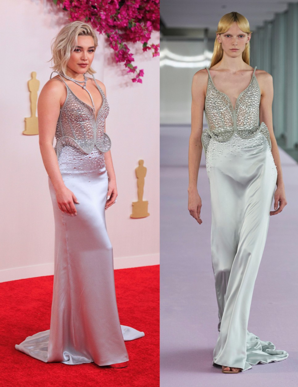 Florence Pugh profi a különleges adó ruhák kiválasztásában, és ez alól a 2024-es Oscar-díjátadó vörös szőnyege sem volt kivétel.