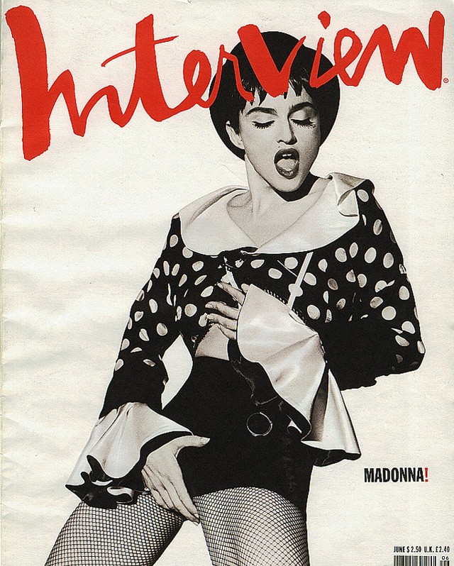 Herb Ritts fotóján Madonna egy 1990-es Interview címlapról