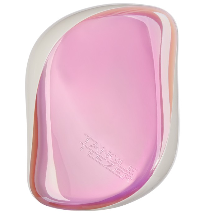 Rózsaszín holografikus hajkefe 