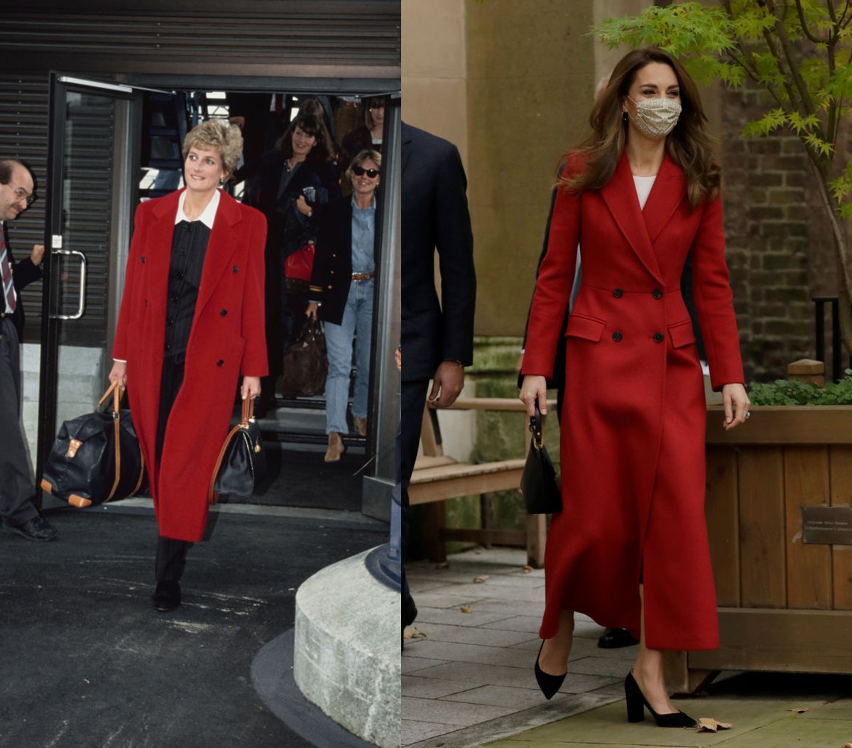 Vörös hosszú szövetkabát