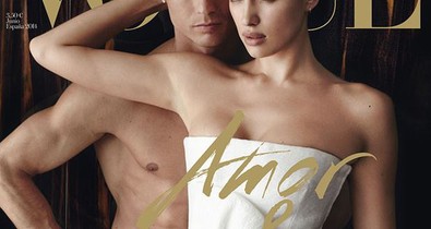Cristiano Ronaldo meztelenül ölelgeti Irina Shayk modellt a Vogue címlapján