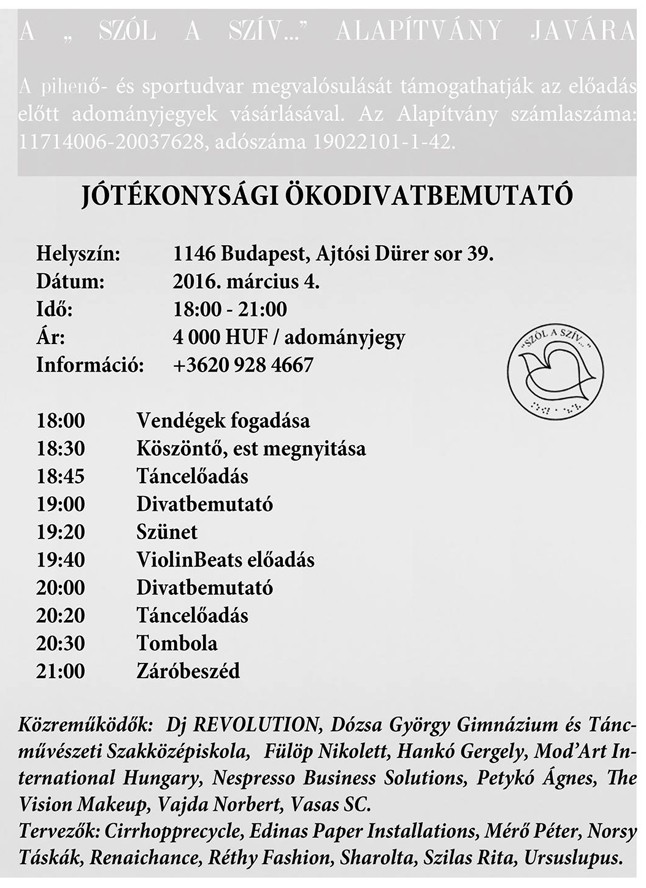 Jótékonysági divatbemutató a vak gyermekek megsegítéséért