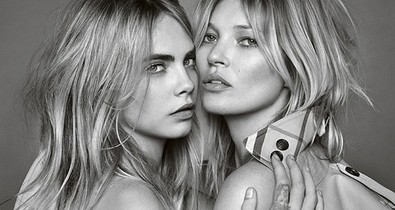 Cara Delevingne és Kate Moss meztelenkednek az új Burberry kampányban