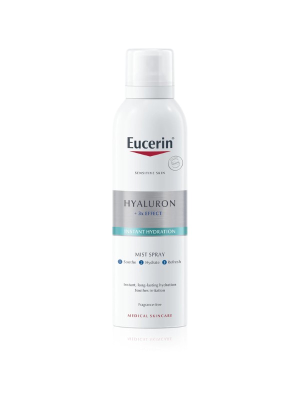 Hyaluron arcpermet EUCERIN  6419 Ft/150 ml (42,8 Ft/1 ml) - Hialuronsavat és glüko-glicerolt tartalmazó arcpermet, serkenti a bőr saját vízellátás aktiválását. Használatával a bőr hidratált, üde és egészségesen ragyogó lesz.