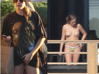 Monokini a teraszon, vakarózás az utcán - lazul a topmodell