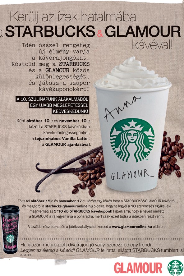Itt a Starbucks és a GLAMOUR közös kávékülönlegessége! Nyerj!