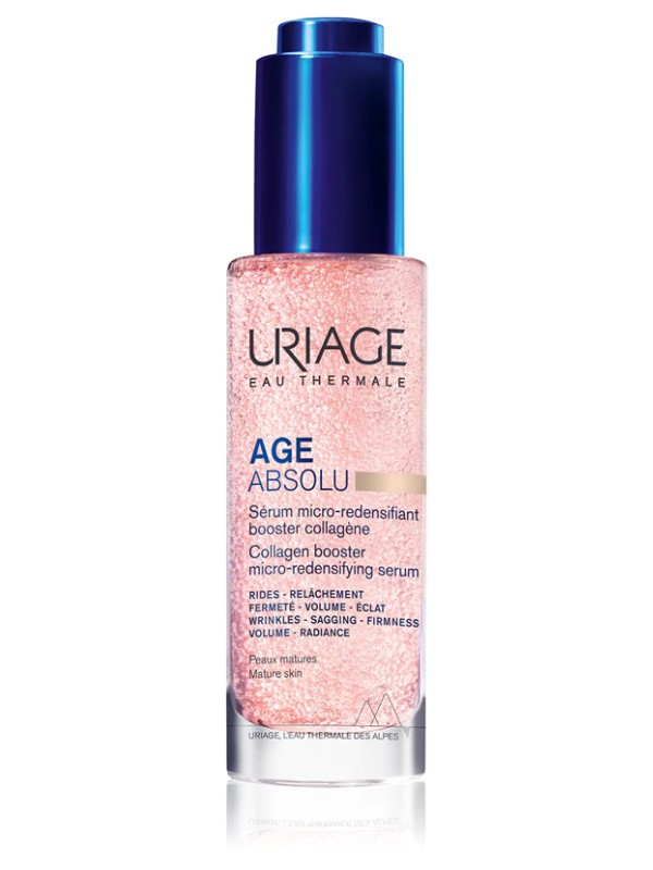 Age Absolu ránctalanító kollagén booster szérum URIAGE 17 999 Ft/30 ml, GLAMOUR-kuponnal, 25% kedvezménnyel 13 500 Ft az Unipatika üzleteiben és az unipatika.hu weboldalán 