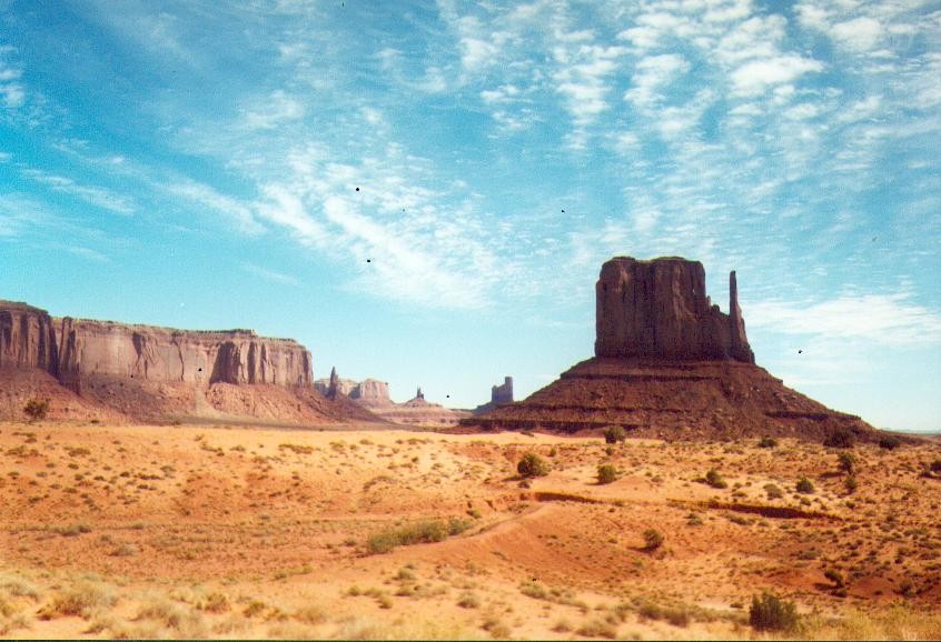 A Navajo indián rezervátumnál, Monument Valley