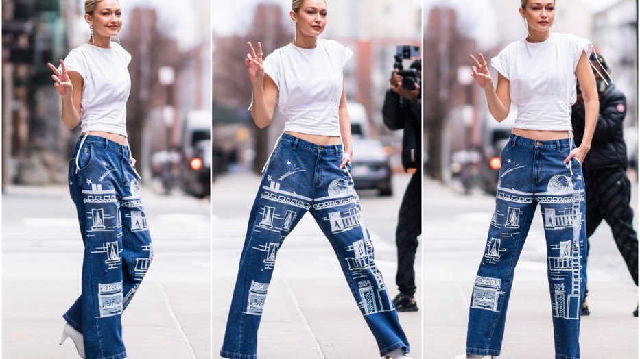 Gigi Hadid mintha már ráérzett volna a Z generáció új nadrág és felső duójára.