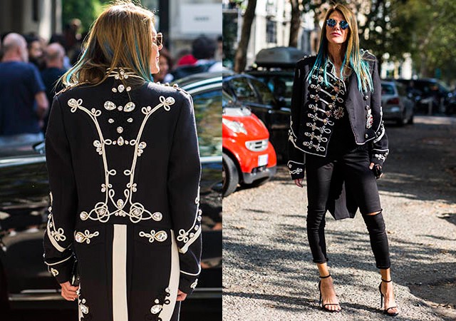 Anna Dello Russo huszárkabátban