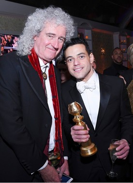 Rami Malek és az élő Queen-legenda Brian May.