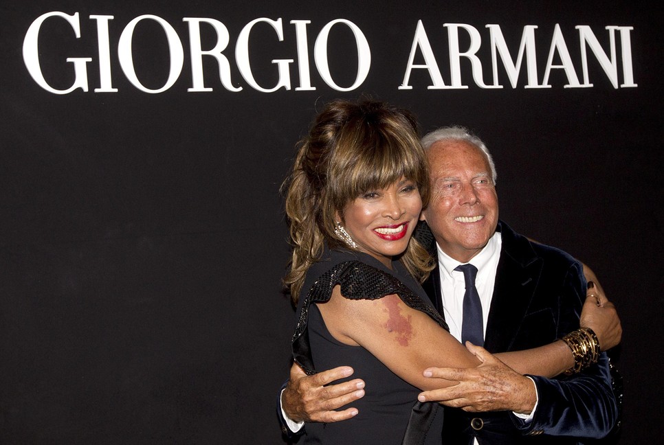 Tina Turner és Giorgio Armani Rómában 2013-ban