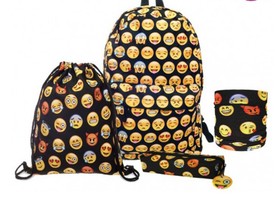 Emoji Black szett hátizsák tornazsák tolltartó és arckendő WILKY.HU 12300 Ft