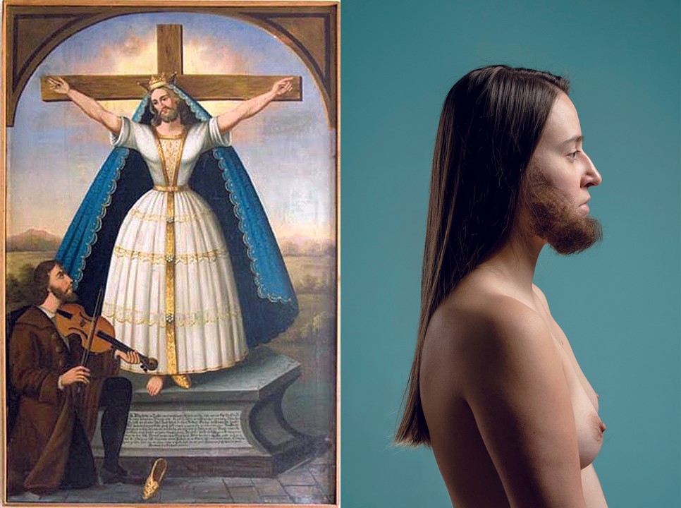 Szent Wilgefortis (Städtisches Museum Neunkirchen, Inventarbuch 2, 6398) Forrás: Wikimedia Commons | Simon Zsuzsanna: Fortis Feminae, 2020© A művész jóvoltából