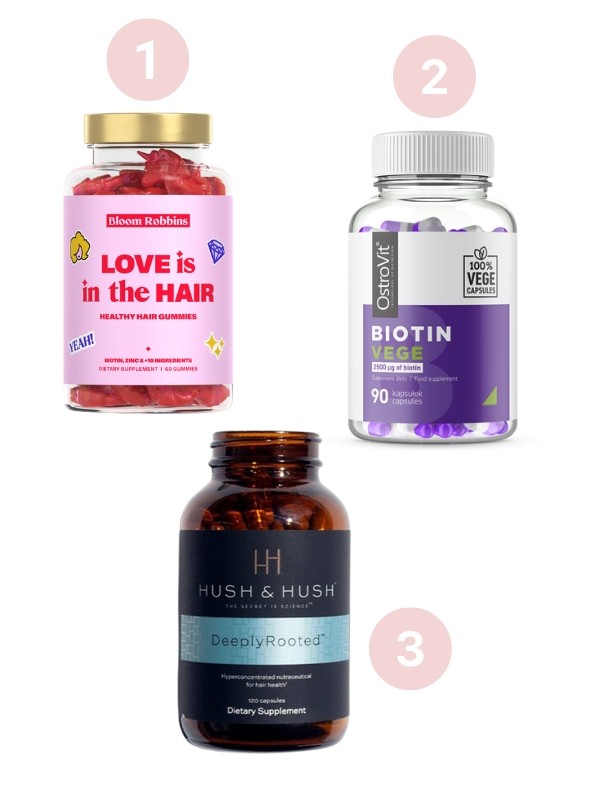 1. Hajvitaminok biotinnal gumicukor BLOOM ROBBINS 11 000 Ft 2. Biotin Vege vitamin OSTROVIT 2490 Ft 3. Deeply Rooted vitamin HUSHANDHUSH 31 850 Ft