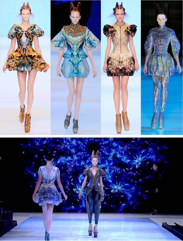Lenyűgöző volt a 2010. tavasz-nyári kollekció, a képzeletbeli elsüllyedt földrész, Atlantisz világát elevenítette meg McQueen evolúciója szerint. A digitálisan tervezett minták és a különleges platformcipők egyediek, a konkrét ruhákhoz készültek. 