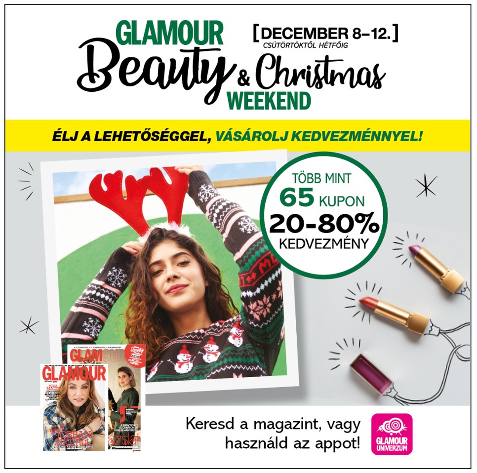 20-80%-os kedvezmények várnak rád a GLAMOUR Beauty & Christmas Weekenden