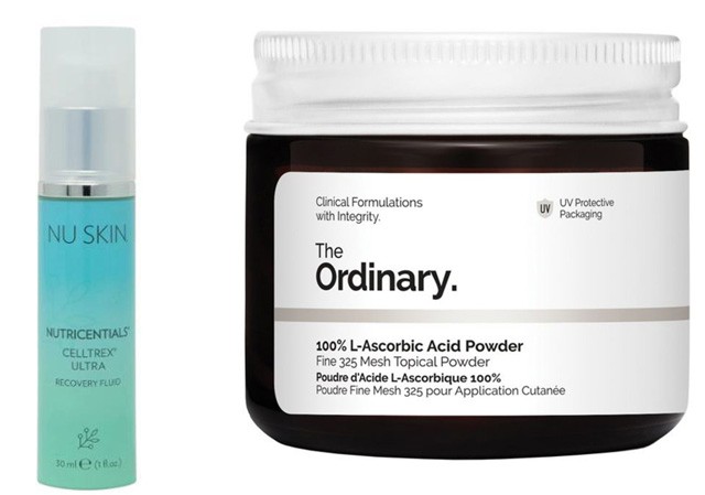 NU SKIN Celltrex Ultra Recovery Fluid - minden bőrtípusra - 15 998 Ft/30 ml THE ORDINARY 100% L-Ascorbic Acid Powder - 2 290 Ft/20 g (Skinksmart oldalán)