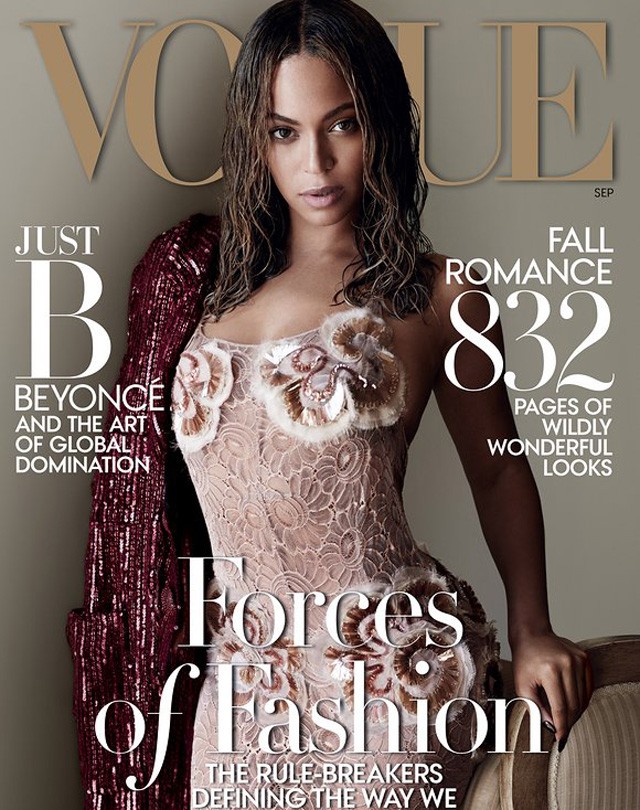 Beyonce a szeptemberi Vogue címlapján 2015-ben