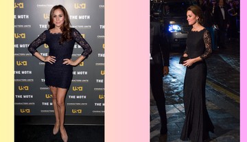 Egy olyan ruhadarab volt, amit Meghan Markle és Katalin hercegné is viselt, igaz két különböző változatát. Diane von Furstenberg Zarita ruháját Katalin hercegné már több alkalommal is viselte, Meghan Markle pedig ugyanennek a rövidebb, tengerészkék változatát vette fel 2012-ben. 