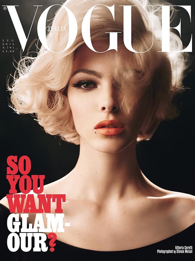 vogue, divatfotó, vittoria ceretti, steven meisel, címlap, olasz vogue, képek, fotók