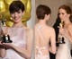 2013 – Anne Hathaway ebben az évben elnyerte a legjobb női mellékszereplő Oscar-díját a Nyomorultak című filmben nyújtott alakításáért, Fantine szerepéért. Az estén egy rózsaszín Prada ruhát, gyémánt fülbevalót és egy győzelemre méltó, Tiffany & Co. virágos gyémánt nyakláncot viselt, amely elegánsan omlott a hátára. Az a tény, hogy Jennifer Lawrence és Anne Hathaway is hátrafelé fordított nyakláncot viseltek – és mindketten elnyerték az Oscar-díjat –, határozottan elindította ezt a trendet.