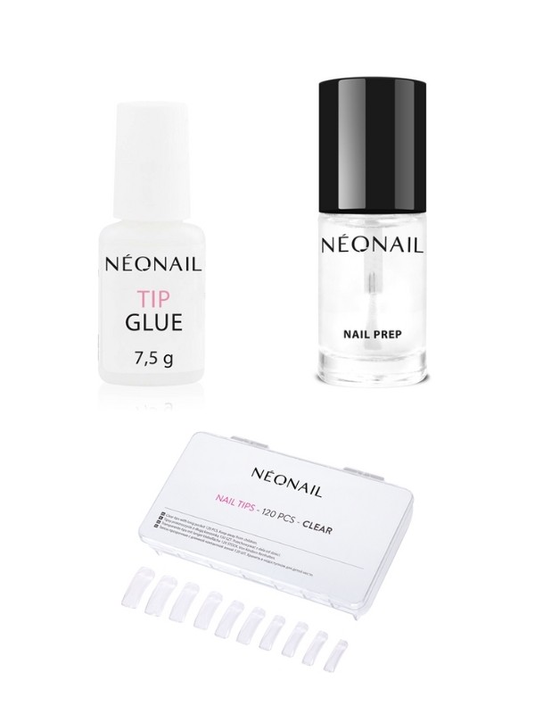 Nail Tips (Clear) 4340 Ft, Tip Glue 1390 Ft, Nail Prep 1640Ft - NEONAIL