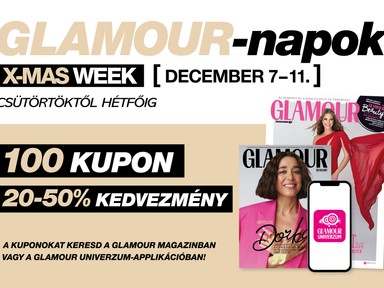 Szerezd be kuponokkal a karácsonyi ajándékokat: jön a GLAMOUR-napok X-mas Week!