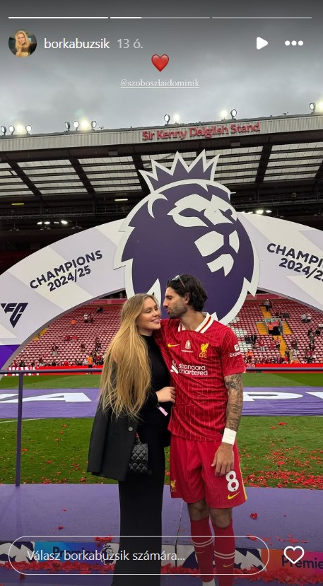 Buzsik Borka is részt vett Szoboszlai Dominik szezonzáró mérkőzésén