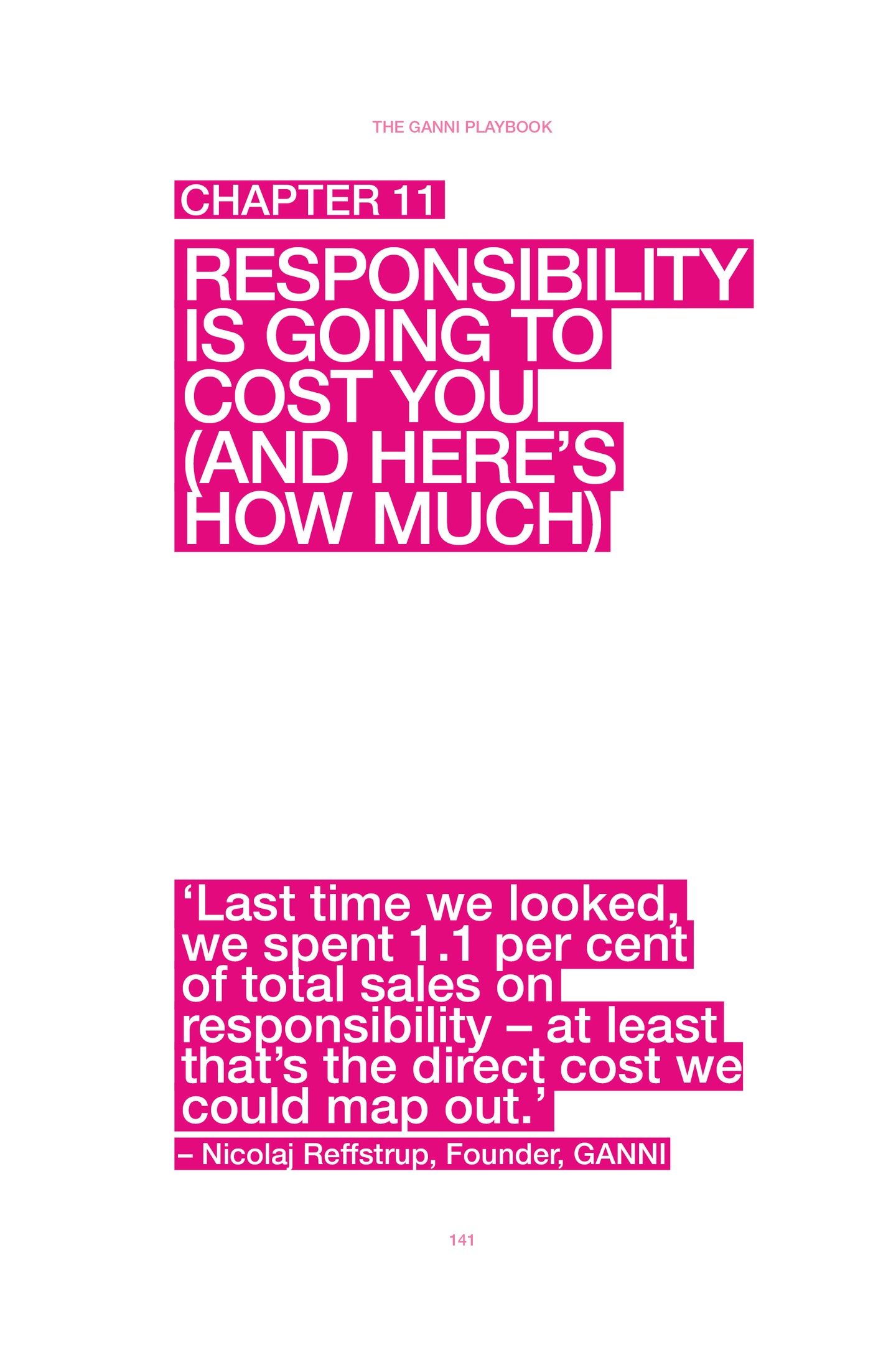 Ganni Playbook egyik oldala