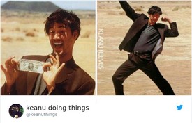 Keanu így örül az 5 dollárnak
