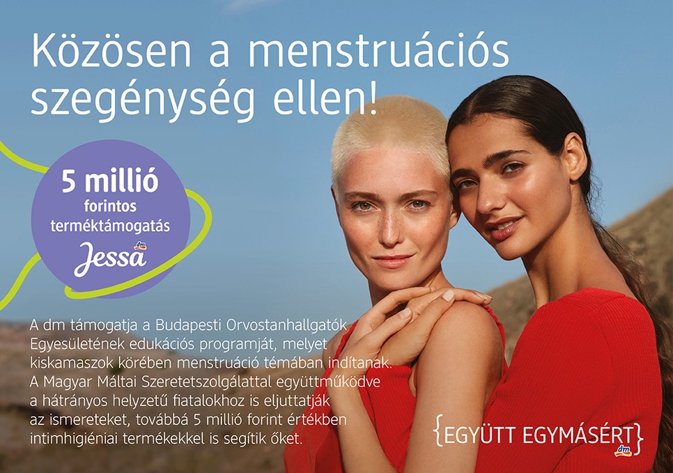 A dm drogéria fontos társadalmi problémát igyekszik orvosolni, a menstruációs szegénység és a menstruáció tabusítása a női társadalom magy részét érinti
