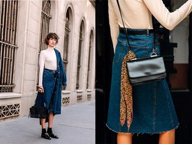 Testhezálló garbónyakú blúz  5995Gombos farmerszoknya  8995Farmerkabát  19995Szegecses loafer  9995Díszzáras bőr táska  24995Díszcsatos öv  1995Leopárdmintás kendő  1995