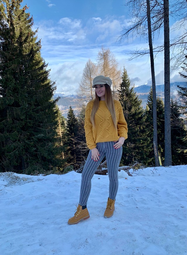 Dombai Laura mai szettje tökéletesen illik a téli tájhoz