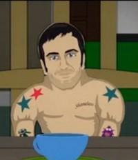 Marc Jacobs baba Cartman teapartiján a South Park sorozatban.