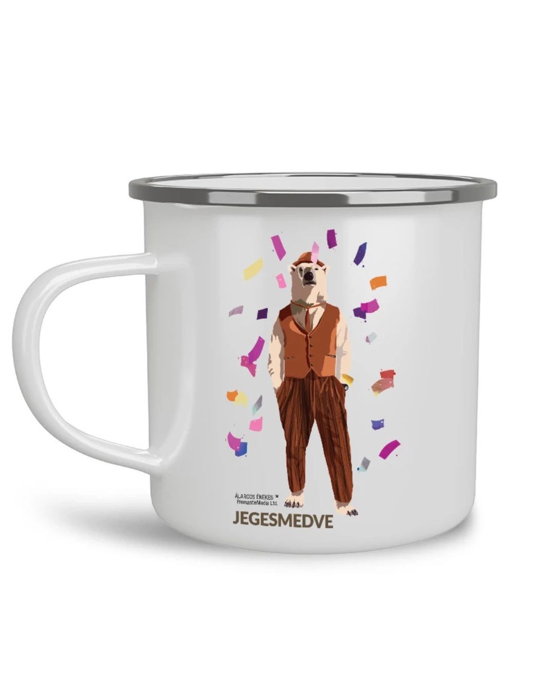 ÁLARCOS ÉNEKES FEHÉR FÉM BÖGRE - JEGESMEDVE