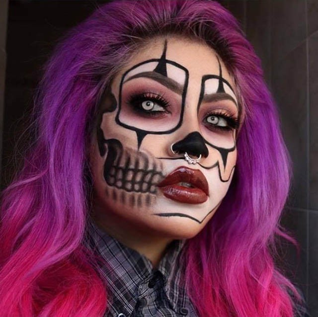 halloween, smink, halloweeni smink, instagram, halálmaszk