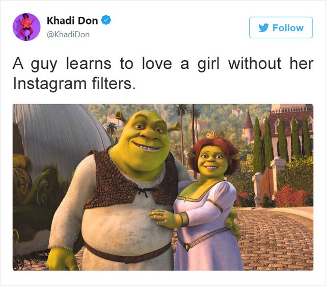 Shrek: A fiú megtanulja szeretni a lány az Instagram filterek nélkül is! 
